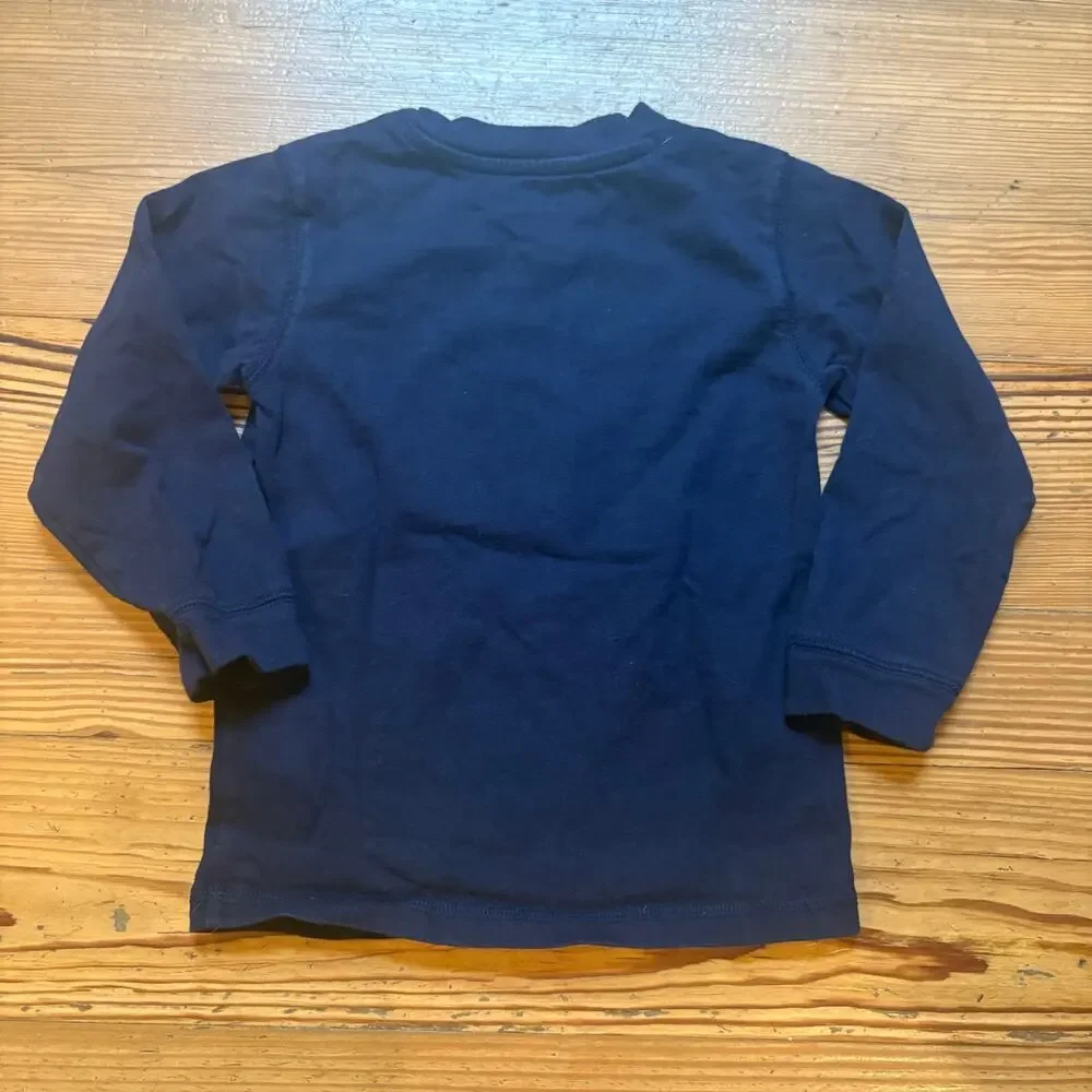 Gymboree dark blue Christmas Santa dinosaur long sleeve shirt SIZE 3T